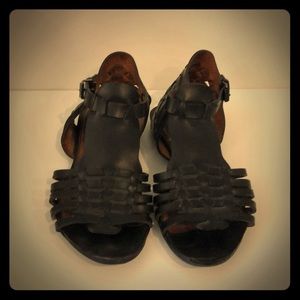 Givenchy black leather huarache sandal